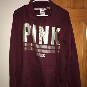VS Pink 3/4 zip sweatshirt